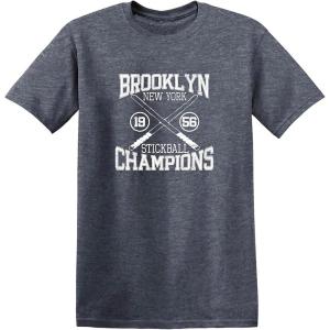 imageBrooklyn Stickball Champions Humor Street Baseball NYC Mens Funny T ShirtHeather Navy