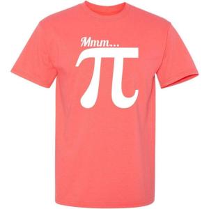 imageMMMM PI Novelty Graphic Sarcastic Funny Math T ShirtCoral