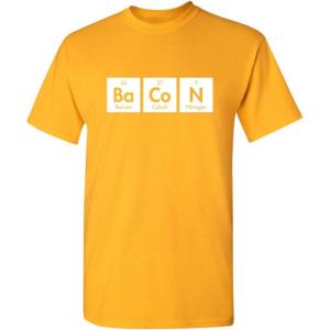 imageBacon Elements Adult Humor Graphic Novelty Sarcastic Funny T ShirtGold