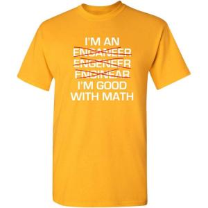 imageEngineer Im Good with Math Graphic Novelty Sarcastic Funny T Shirt for TeachersGold