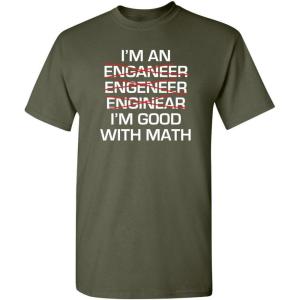 imageEngineer Im Good with Math Graphic Novelty Sarcastic Funny T Shirt for TeachersMilitary