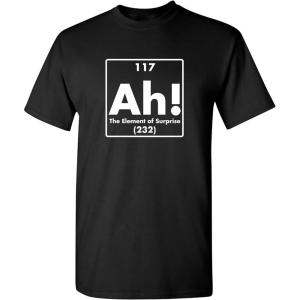 imageAh The Element of Surprise Science Sarcastic Funny T ShirtBlack