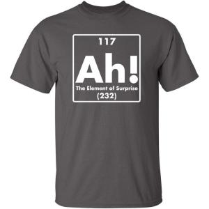 imageAh The Element of Surprise Science Sarcastic Funny T ShirtCharcoal