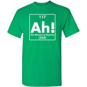 imageAh The Element of Surprise Science Sarcastic Funny T ShirtIrish