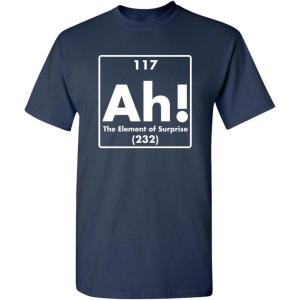 imageAh The Element of Surprise Science Sarcastic Funny T ShirtNavy