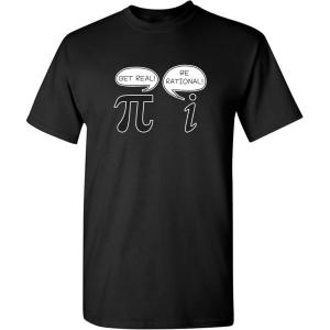 imageGet Real Be Rational Pi Funny Math Geek Sarcastic Adult Novelty Funny T ShirtBlack