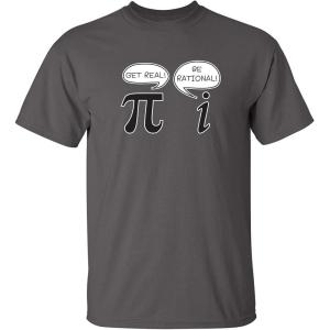 imageGet Real Be Rational Pi Funny Math Geek Sarcastic Adult Novelty Funny T ShirtCharcoal