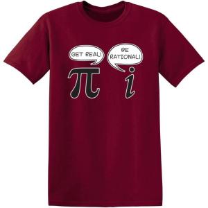 imageGet Real Be Rational Pi Funny Math Geek Sarcastic Adult Novelty Funny T ShirtGarnet