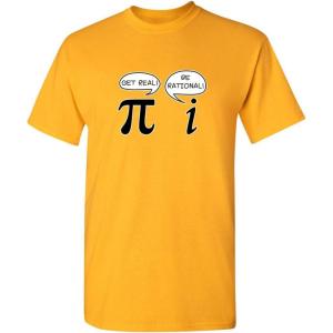 imageGet Real Be Rational Pi Funny Math Geek Sarcastic Adult Novelty Funny T ShirtGold