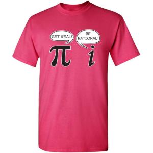 imageGet Real Be Rational Pi Funny Math Geek Sarcastic Adult Novelty Funny T ShirtPink