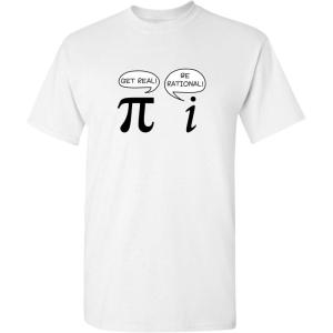 imageGet Real Be Rational Pi Funny Math Geek Sarcastic Adult Novelty Funny T ShirtWhite