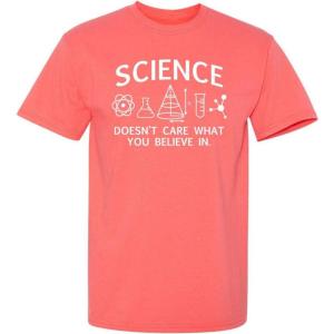 imageScience Care What You Believe Graphic Novelty Sarcastic Funny T ShirtCoral