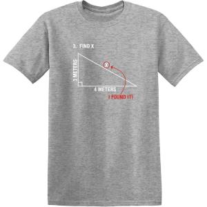 imageFind X Found It Math Humor Geometry Humor Back to School Comedy Funny T ShirtHeather Grey