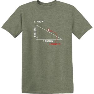 imageFind X Found It Math Humor Geometry Humor Back to School Comedy Funny T ShirtHeather Military