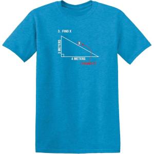 imageFind X Found It Math Humor Geometry Humor Back to School Comedy Funny T ShirtHeather Sapphire