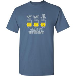 imageRealists The Only Ones That Know What is Going On Mens Joke Funny T ShirtDusk