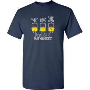 imageRealists The Only Ones That Know What is Going On Mens Joke Funny T ShirtNavy