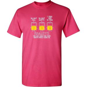 imageRealists The Only Ones That Know What is Going On Mens Joke Funny T ShirtPink