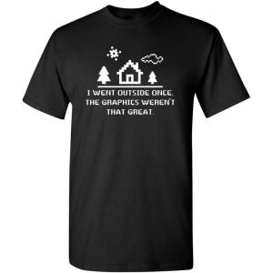 imageI Went Outside Once Adult Humor Graphic Novelty Sarcastic Funny T ShirtBlack