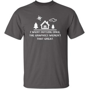imageI Went Outside Once Adult Humor Graphic Novelty Sarcastic Funny T ShirtCharcoal