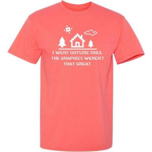 imageI Went Outside Once Adult Humor Graphic Novelty Sarcastic Funny T ShirtCoral