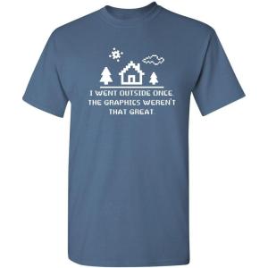 imageI Went Outside Once Adult Humor Graphic Novelty Sarcastic Funny T ShirtDusk