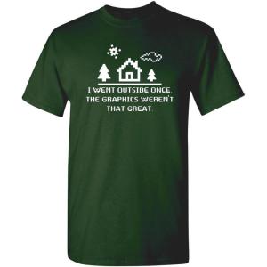 imageI Went Outside Once Adult Humor Graphic Novelty Sarcastic Funny T ShirtForest