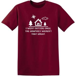 imageI Went Outside Once Adult Humor Graphic Novelty Sarcastic Funny T ShirtGarnet