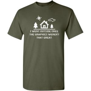 imageI Went Outside Once Adult Humor Graphic Novelty Sarcastic Funny T ShirtMilitary