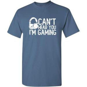 imageCant Hear You Im Gaming Headset Graphic Video Games Gamer Mens Funny T ShirtDusk