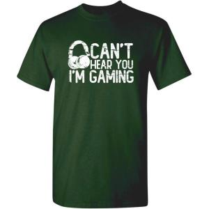 imageCant Hear You Im Gaming Headset Graphic Video Games Gamer Mens Funny T ShirtForest