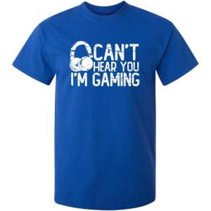 imageCant Hear You Im Gaming Headset Graphic Video Games Gamer Mens Funny T ShirtRoyal