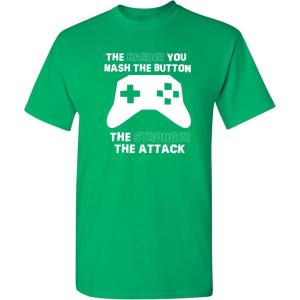 imageThe Harder You Mash The Button Video Game Gift for Gamer Graphic Funny T ShirtIrish