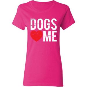 imageDogs Love Me Sarcastic Graphic Novelty Womens Funny T ShirtPink