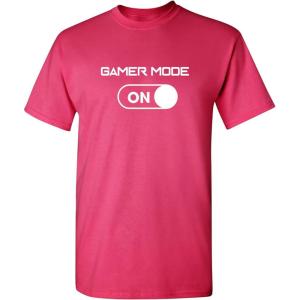 imageGamer Mode On Video Game Graphic Novelty Sarcastic Funny T ShirtPink