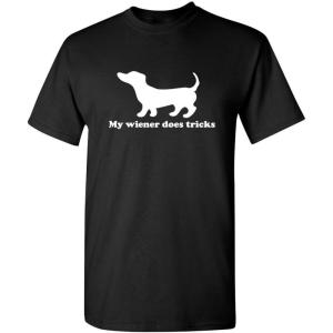 imageWiener Does Tricks Graphic Novelty Sarcastic Funny T Shirt XL Black