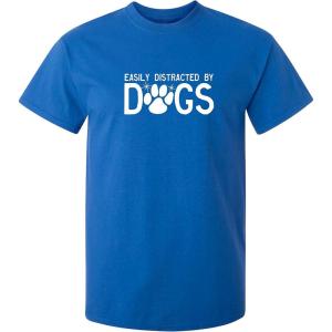 imageEasily Distracted by Dogs Pets Animals Best Friend Humor Funny T ShirtRoyal