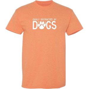 imageEasily Distracted by Dogs Pets Animals Best Friend Humor Funny T ShirtSunset