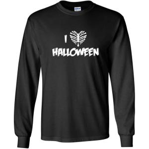 imageI Love Halloween Novelty Graphic Tee Costume Funny Halloween TShirtBlack Mls