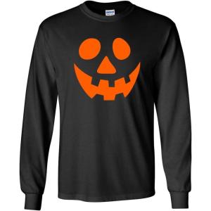 imageSmile Pumpkin Emoticon Graphic Costume Funny Halloween TShirtBlack Mls