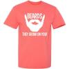 imageBeards They Grow On You Gift for Dad Uncle Brother Graphic Big Beard T Shirt for MenCoral