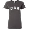 imageUSA Patriotic America for Dad 4th of July Fun Funny Ladies TshirtCharcoal