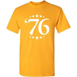image76 Patriotic America USA 4th of July Adult Mens Graphic Novelty T ShirtGold