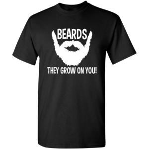 imageBeards They Grow On You Gift for Dad Uncle Brother Graphic Big Beard T Shirt for MenBlack