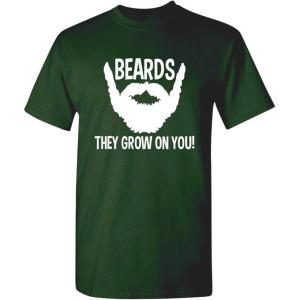imageBeards They Grow On You Gift for Dad Uncle Brother Graphic Big Beard T Shirt for MenForest