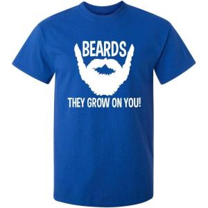 imageBeards They Grow On You Gift for Dad Uncle Brother Graphic Big Beard T Shirt for MenRoyal