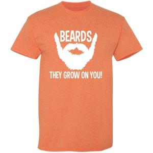 imageBeards They Grow On You Gift for Dad Uncle Brother Graphic Big Beard T Shirt for MenSunset