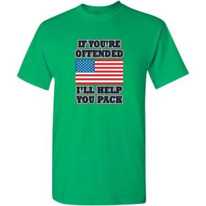 imageFeelin Good Tees If Youre Offended Flag Political Patriotic America TShirtIrish