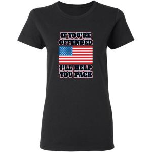 imageFeelin Good Tees If Youre Offended Ill Help Pack Flag Patriotic America TshirtBlack