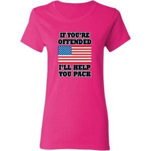 imageFeelin Good Tees If Youre Offended Ill Help Pack Flag Patriotic America TshirtPink